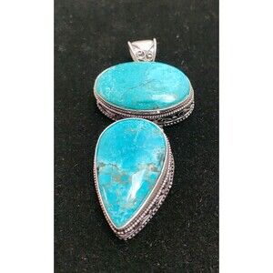 925 And Turquoise Hand Made Pendant